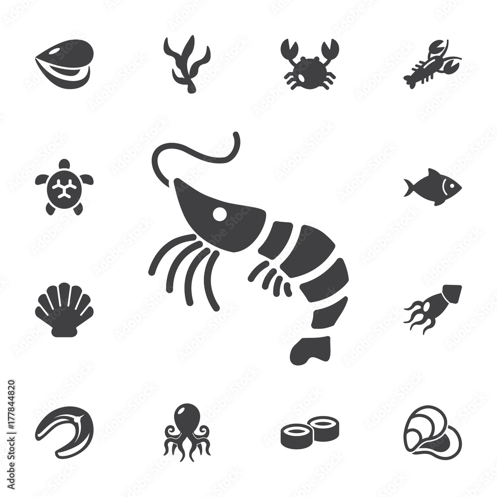 Shrimp icon. Shrimp icon.