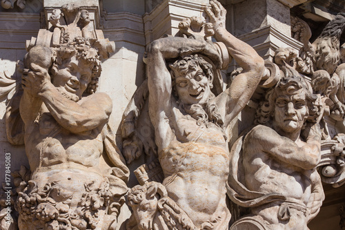 Satyrs. Statues, Zwinger, Dresden, Saxony, Germany.