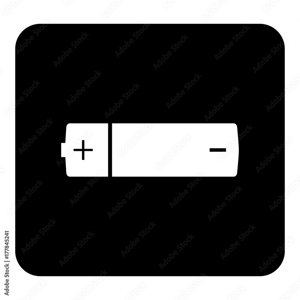 Vector battery icon. Vector white illustration on black background Vector battery icon. Vector white illustration on black background