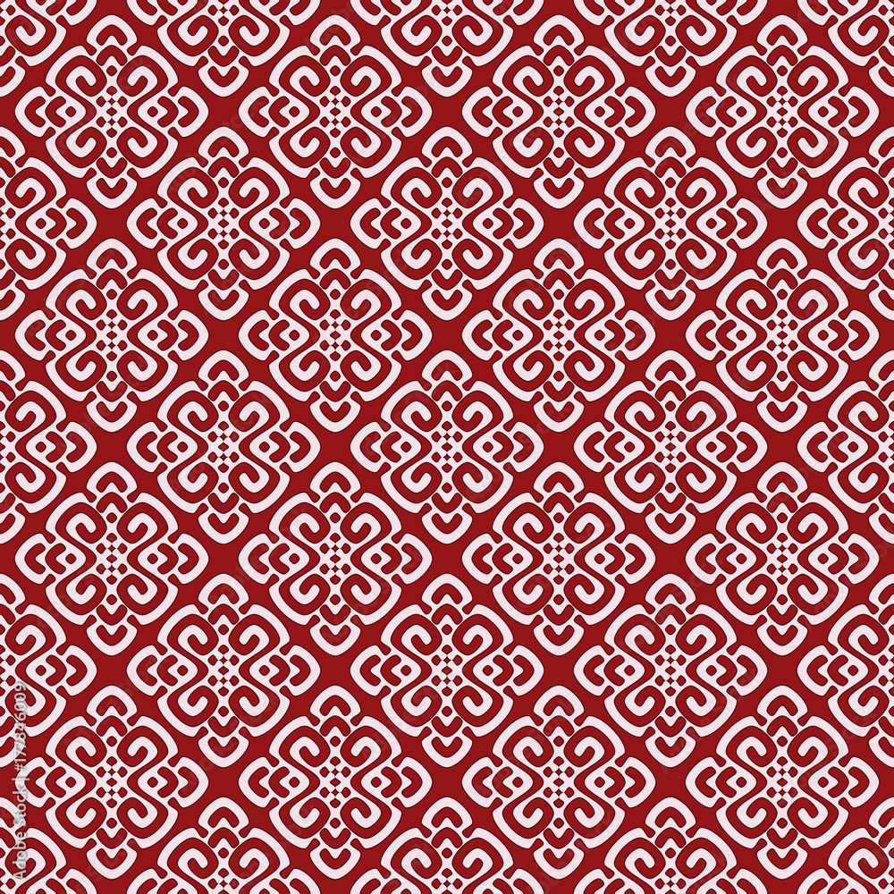 Vector illustration of red damask pattern