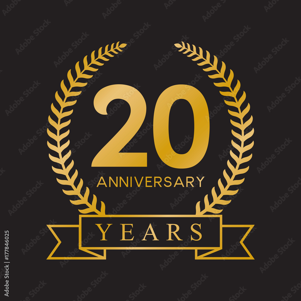 Fototapeta premium 20th anniversary years gold