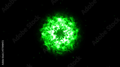 Explosive shock wave on a black isolated background 3d illustration photo