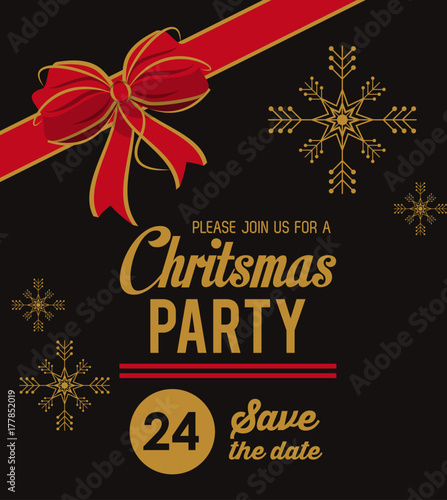 Christmas part invitation card icon vector illustration graphic design