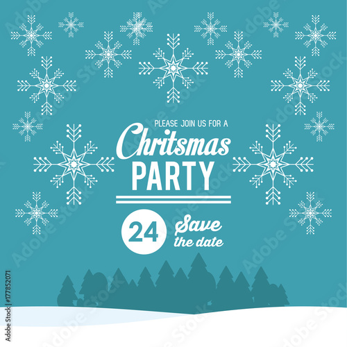 Christmas part invitation card icon vector illustration graphic design