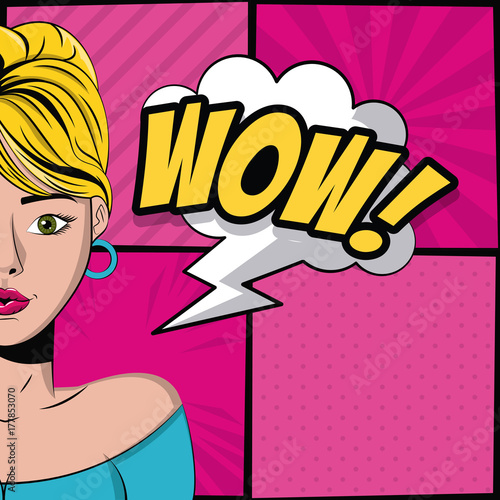 Woman pop art icon vector illustration graphic design