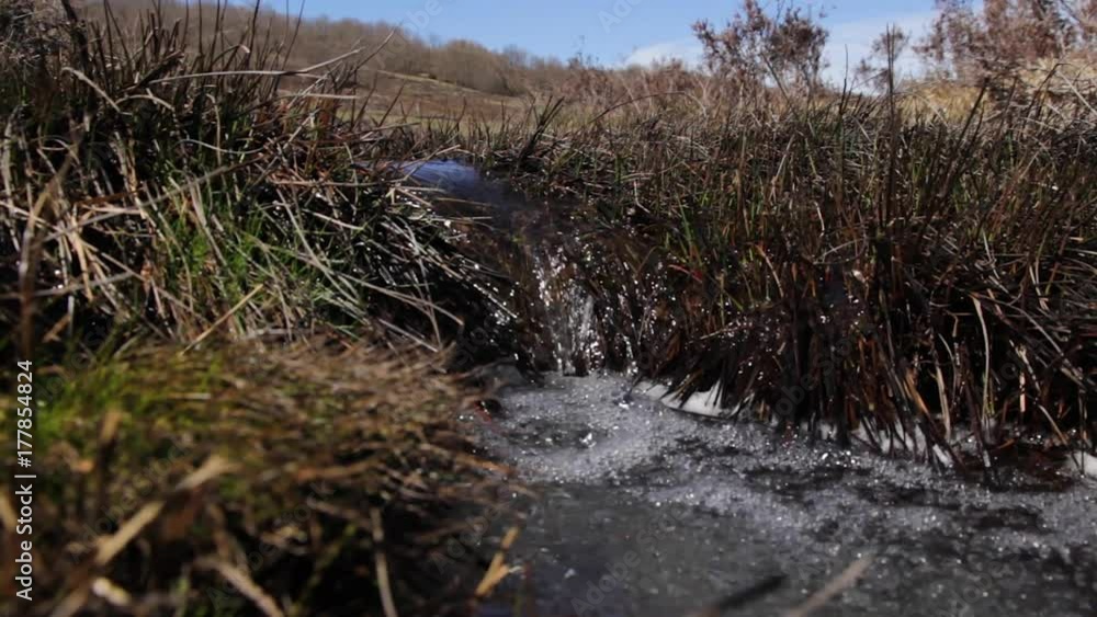 Detalle de burbujas de agua transparente, en una pequeño desnivel, en el cauce de un arroyo
Detalle de burbujas de agua transparente, en una pequeño desnivel, en el cauce de un arroyo