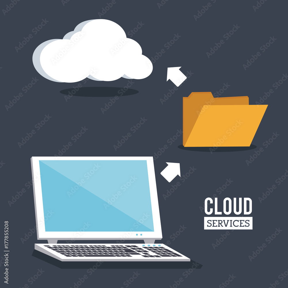Cloud computing services icon vector illustration graphic design