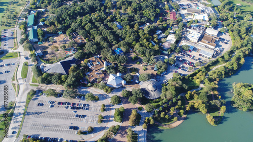 Aerial view of Houston zoo at downtown Houston, Texas photo