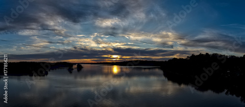 Brilliant Sunset on Cumberland River in Tennessee photo