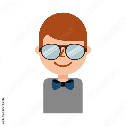 business young man character with glasses