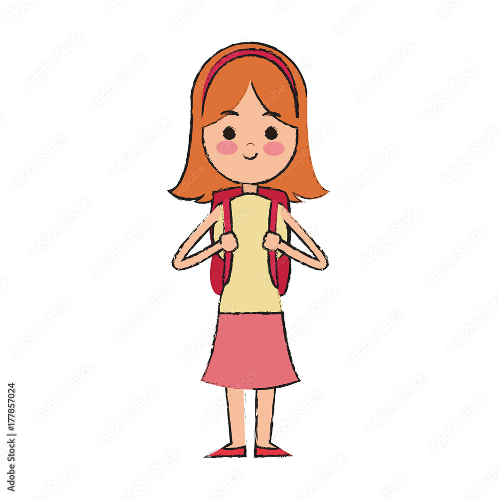 student carrying bag happy red hair female cartoon icon image vector illustration design student carrying bag happy red hair female cartoon icon image vector illustration design