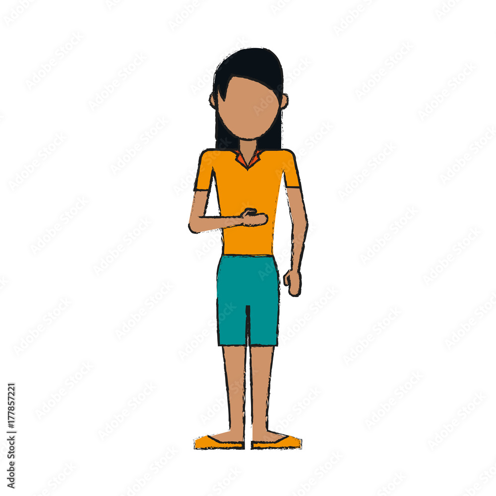 Young woman cartoon icon vector illustration graphic design Young woman cartoon icon vector illustration graphic design