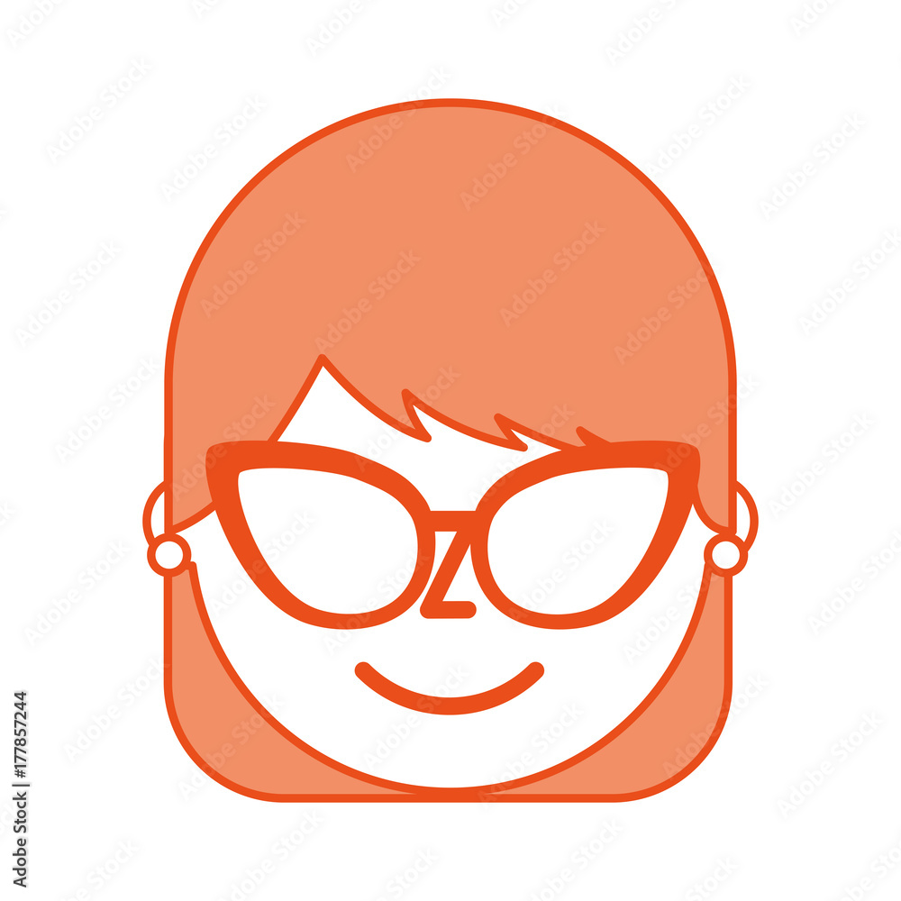 young woman profile happy character image young woman profile happy character image