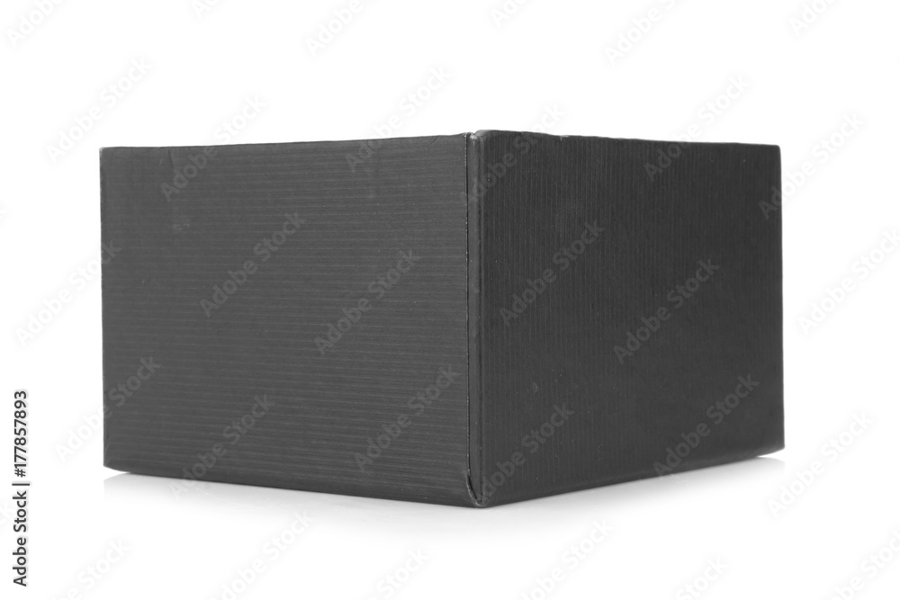 silver ring in black gift box isolated on white background silver ring in black gift box isolated on white background