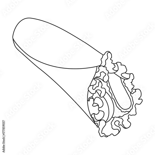 Lavash, single icon in outline style.Lavash, vector symbol stock illustration web.