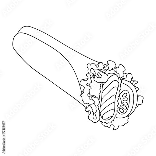 Lavash, single icon in outline style.Lavash, vector symbol stock illustration web.