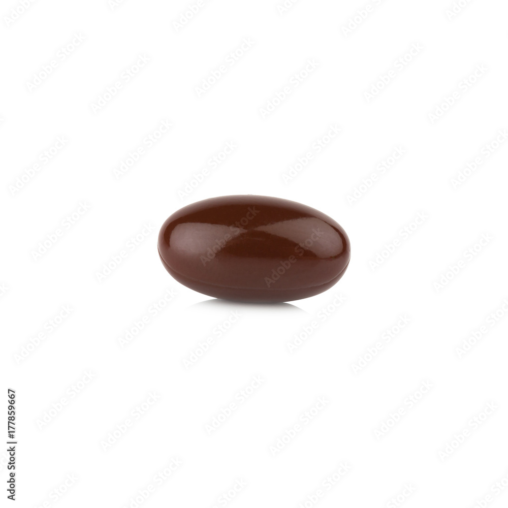 vitamin E. supplementary food. color brown capsule. isolated on white background vitamin E. supplementary food. color brown capsule. isolated on white background