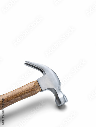 Wood Handle Claw Hammer on White © Gerald Bernard