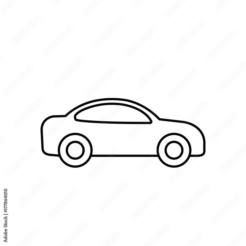 Car outline icon. Vector line transportation simple symbol