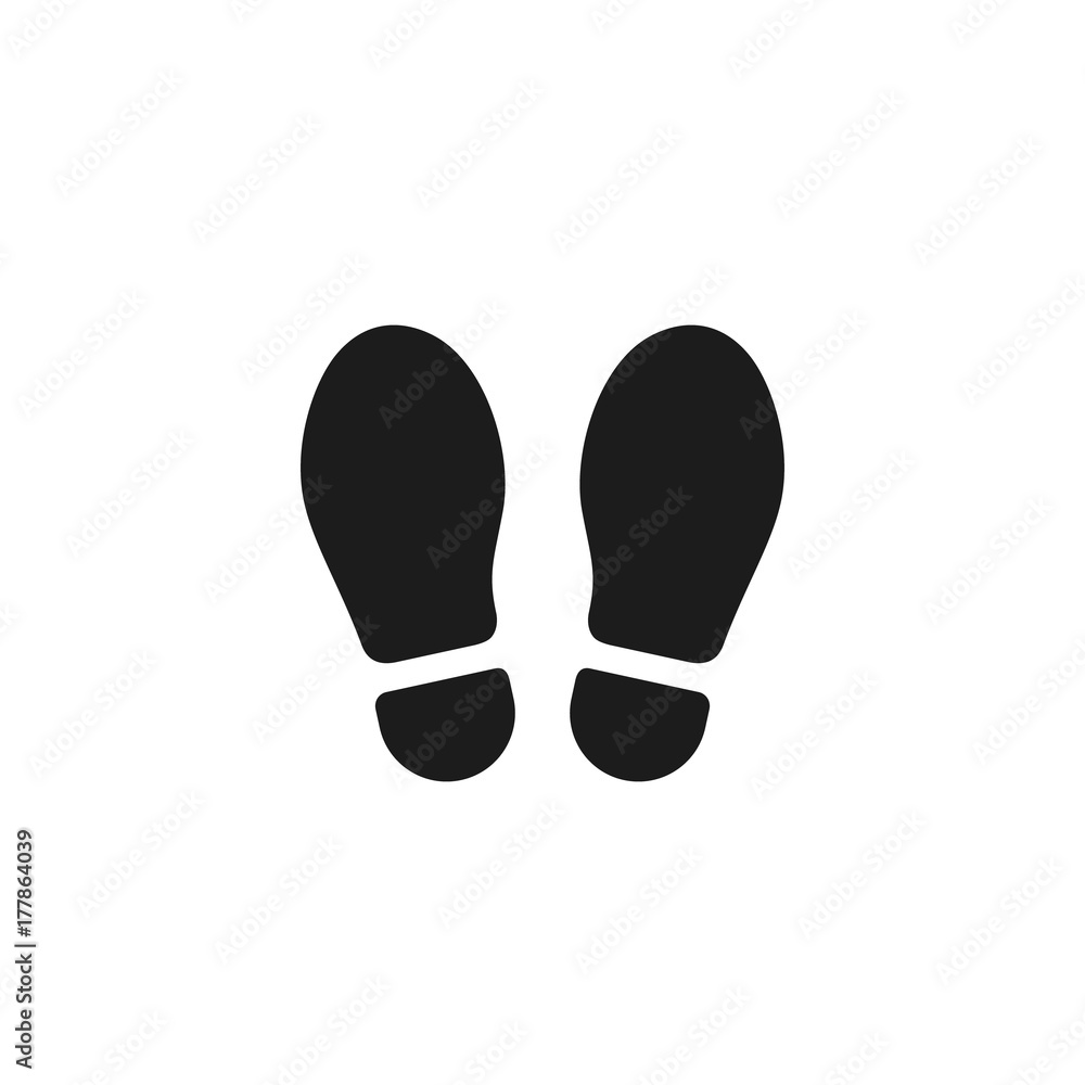Footprint icon isolated on white background. Vector shoe print Footprint icon isolated on white background. Vector shoe print