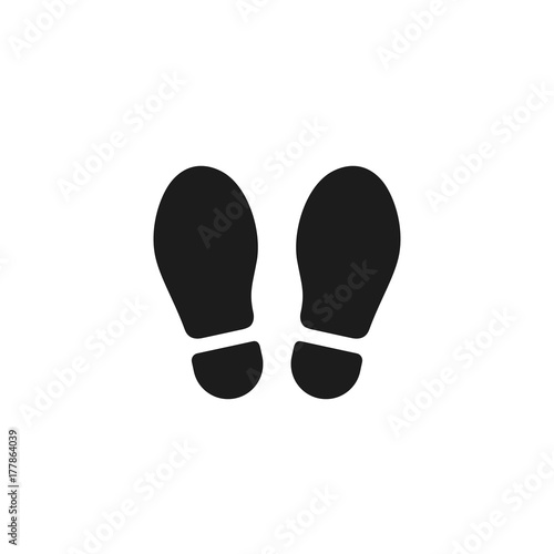 Footprint icon isolated on white background. Vector shoe print