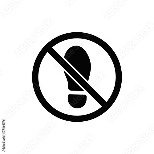 No foot step sign. Vector precede sign, simple illustration photo