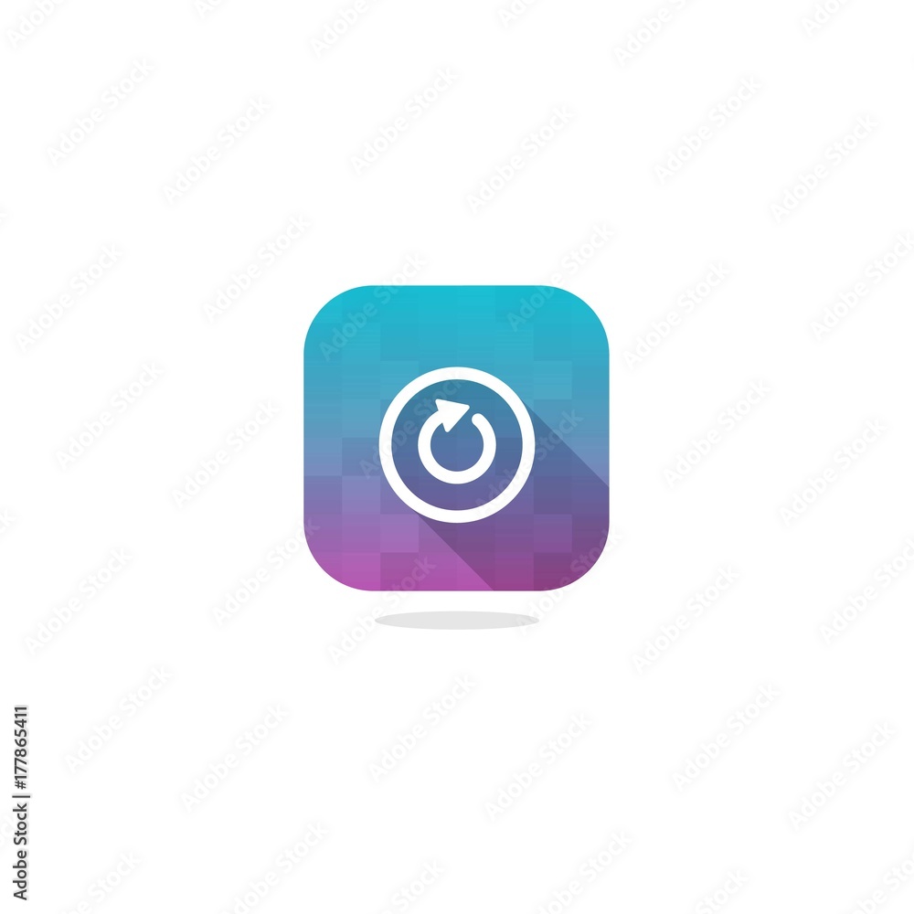 Modern Refresh Icon with Long Shadow Modern Refresh Icon with Long Shadow