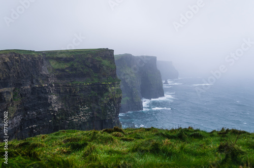  Cliffs of Moher in Ireland on a Cloudy Day