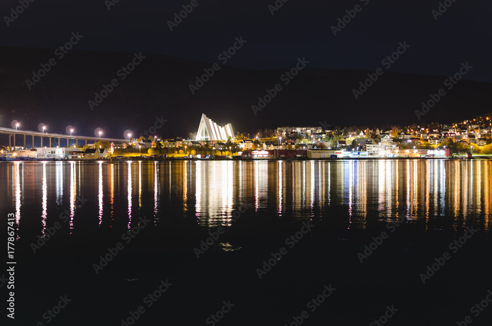 Tromso, Norway Cityscape in the Night