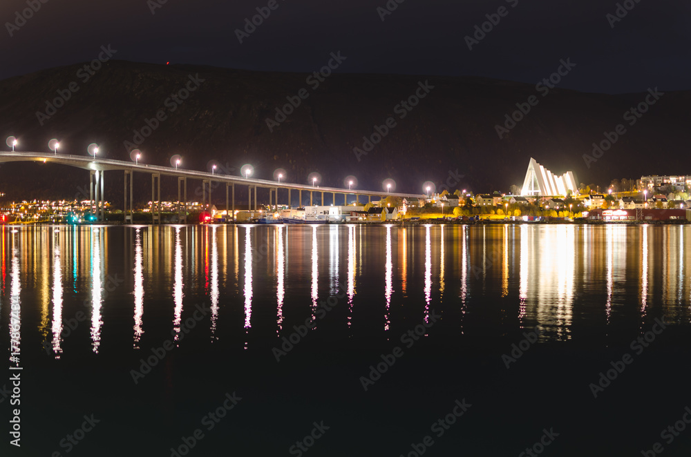 Tromso, Norway Cityscape in the Night Tromso, Norway Cityscape in the Night