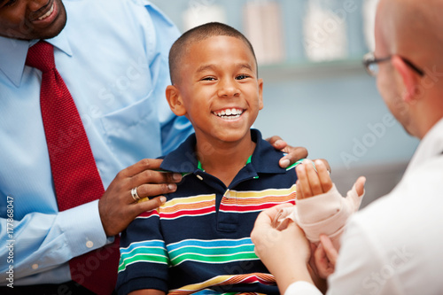 Pediatrician: Boy Getting Over Injured Wrist photo