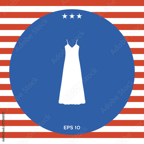 Long Dress, Evening dress, combination or nightie , the silhouette. Menu item in the web design