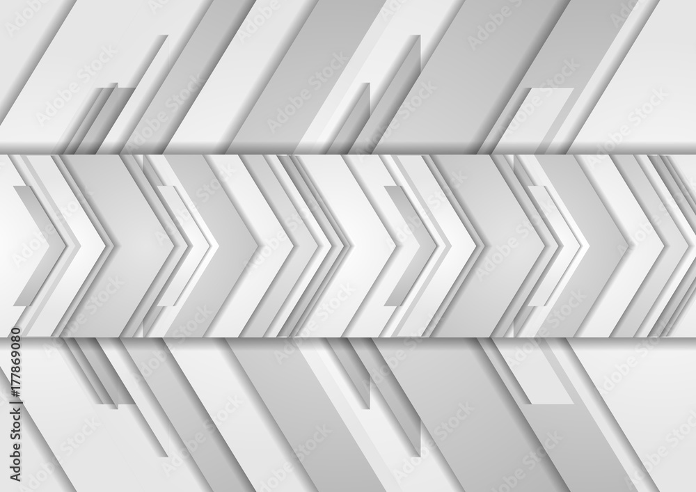 Obraz premium Grey abstract arrows technology background