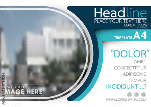 Blue flyer cover business brochure vector design, Leaflet advertising abstract background, Modern poster magazine layout template, Horizontal annual report for presentation.