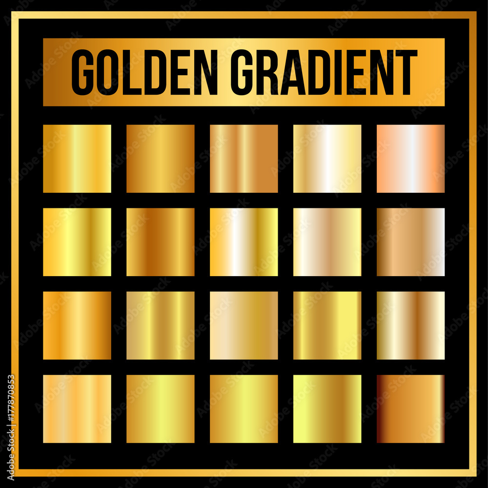 Vector set of golden gradients. Vector Illustration Stock Vector ...