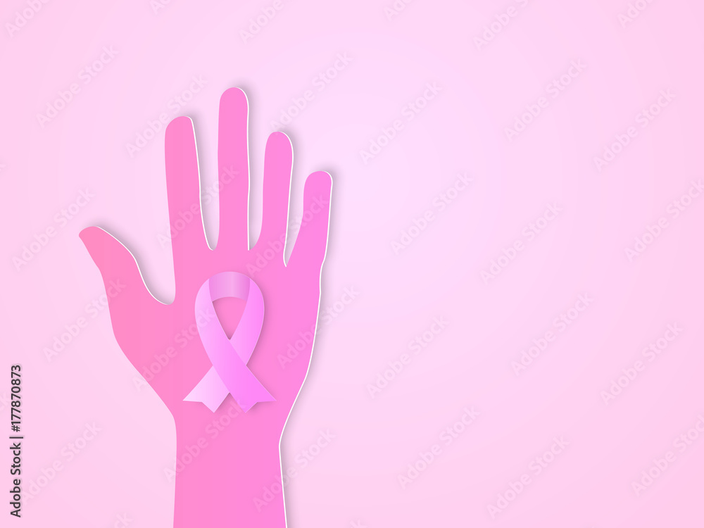 hands with awareness ribbon paper art hands with awareness ribbon paper art
