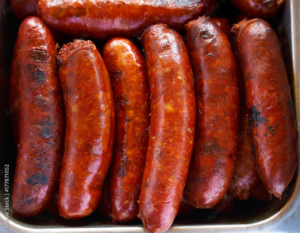 Chorizo sausage cooked at barbecue Chorizo sausage cooked at barbecue