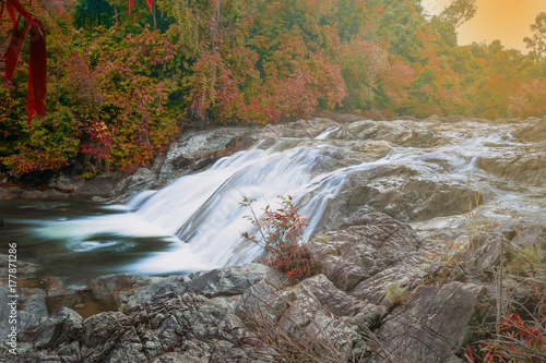 Waterfall in forest on mountain,Manohra awaterfall,Phatthalung Province,Thailand photo