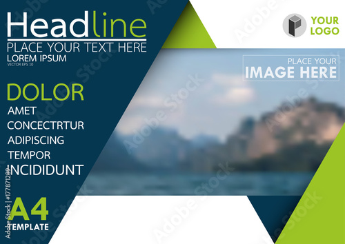 Blue and green flyer cover business brochure vector design, Leaflet advertising abstract background, Modern poster magazine layout template, Horizontal annual report for presentation.
