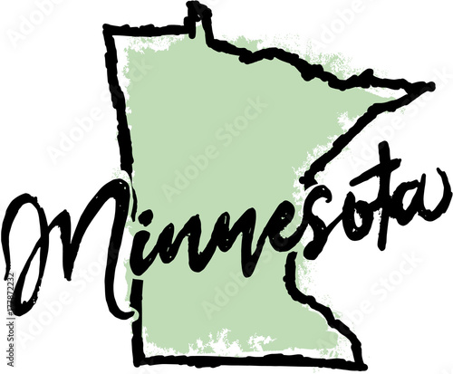 Hand Drawn Minnesota State Design photo