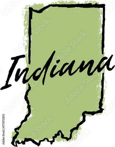 Hand Drawn Indiana State Design