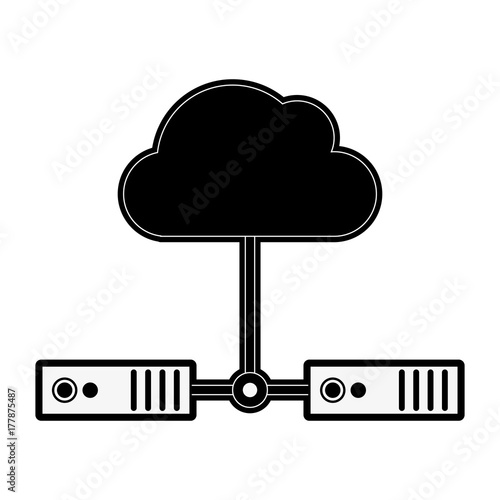 servers linked web hosting icon image vector illustration design
