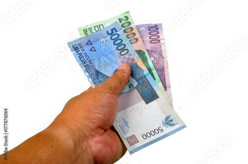 Indonesian rupiah money white background