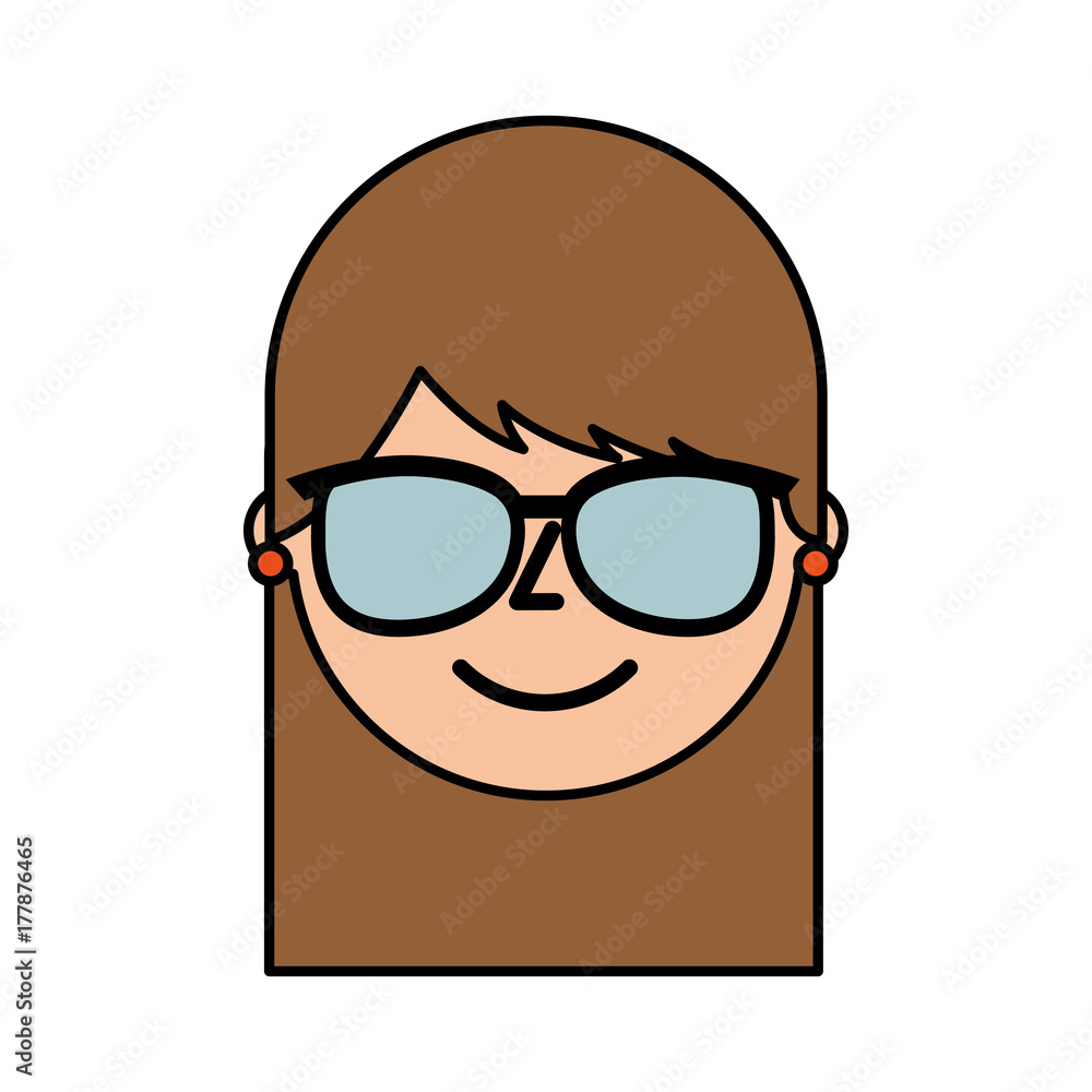 young woman profile happy character image young woman profile happy character image