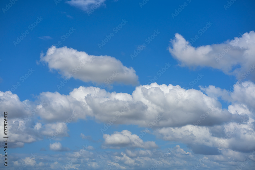 Blue summer sky white cumulus clouds Blue summer sky white cumulus clouds