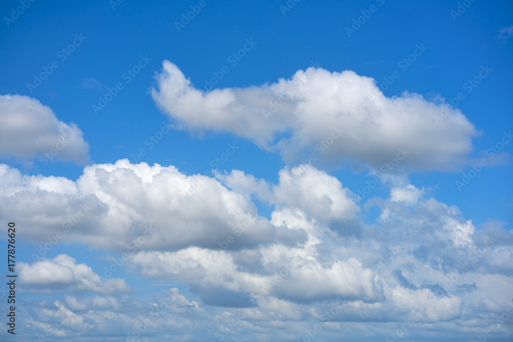 Blue summer sky white cumulus clouds Blue summer sky white cumulus clouds