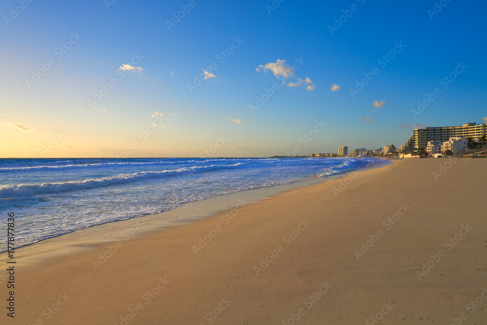 Cancun sunrise at Delfines Beach Mexico