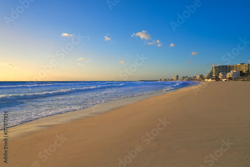 Cancun sunrise at Delfines Beach Mexico