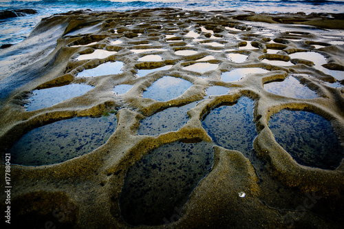 Water craters at the beach