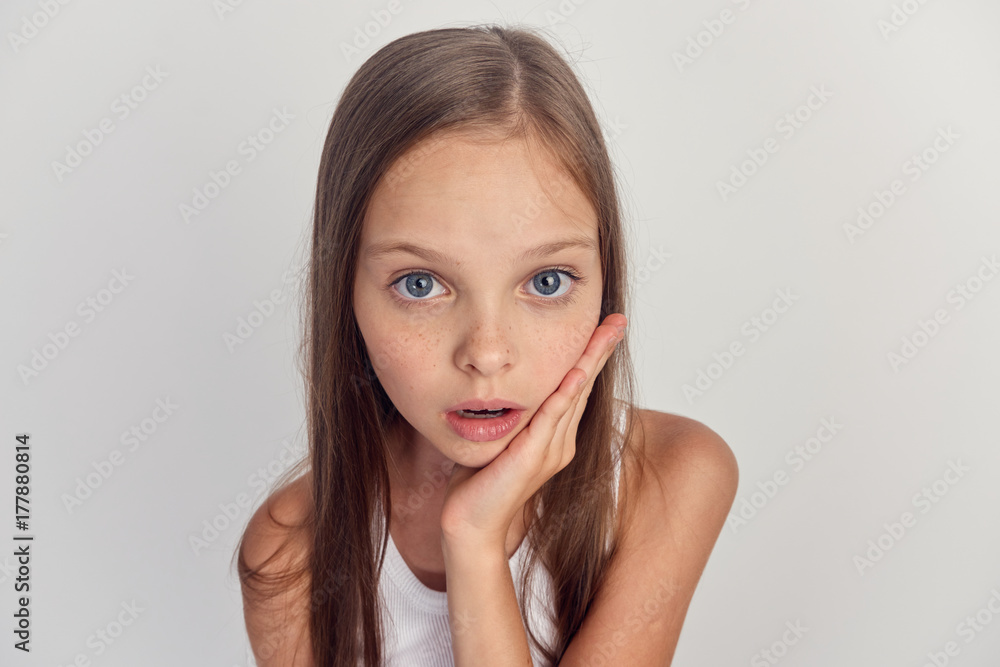 the little girl is surprised the little girl is surprised